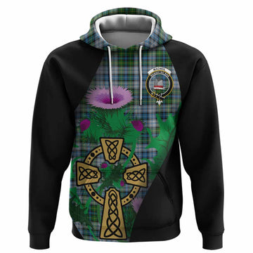 MacNeil (McNeil) Tartan Crest Hoodie Celtic Cross Thistle Flowers