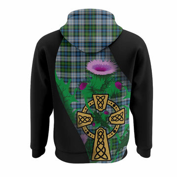 MacNeil (McNeil) Tartan Crest Hoodie Celtic Cross Thistle Flowers