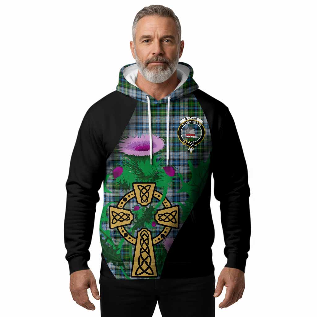 MacNeil (McNeil) Tartan Crest Hoodie Celtic Cross Thistle Flowers