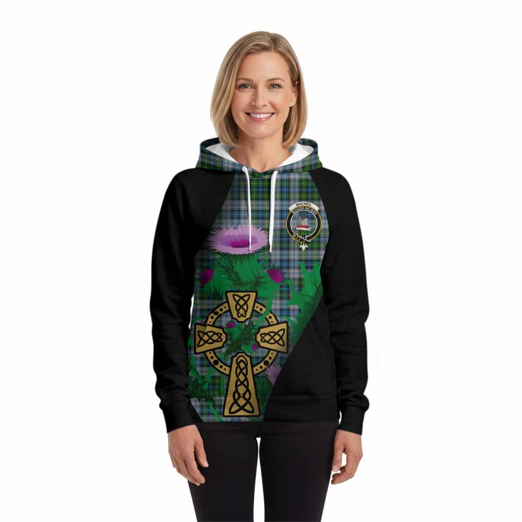 MacNeil (McNeil) Tartan Crest Hoodie Celtic Cross Thistle Flowers