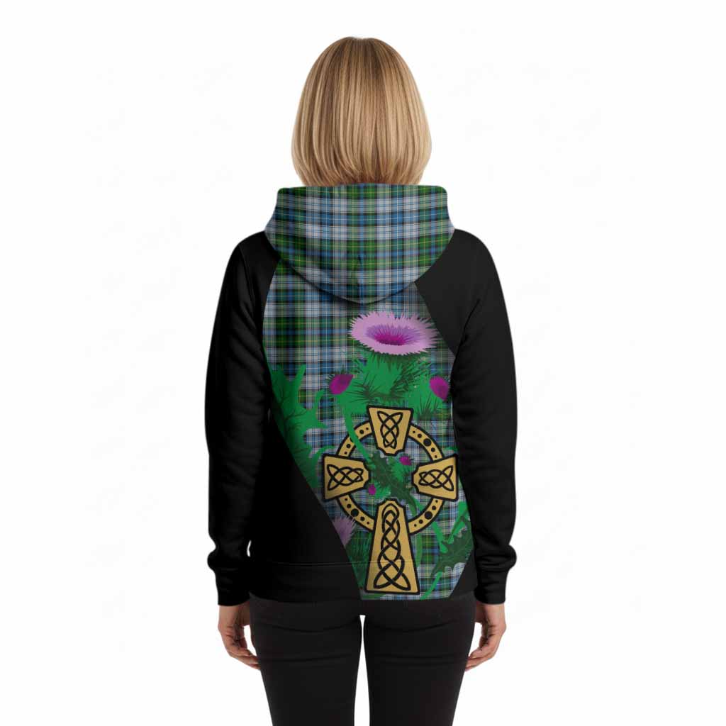 MacNeil (McNeil) Tartan Crest Hoodie Celtic Cross Thistle Flowers