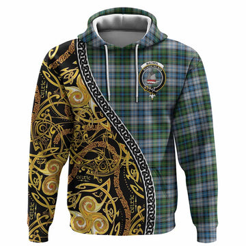 MacNeil (McNeil) Tartan Crest Hoodie Celtic Knot and Triple Trickle Spiral Symbols