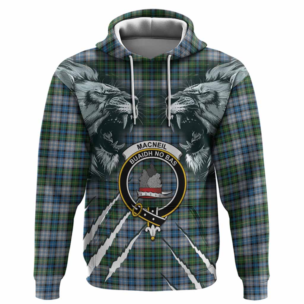 MacNeil (McNeil) Tartan Crest Hoodie Ferocious Lion Style