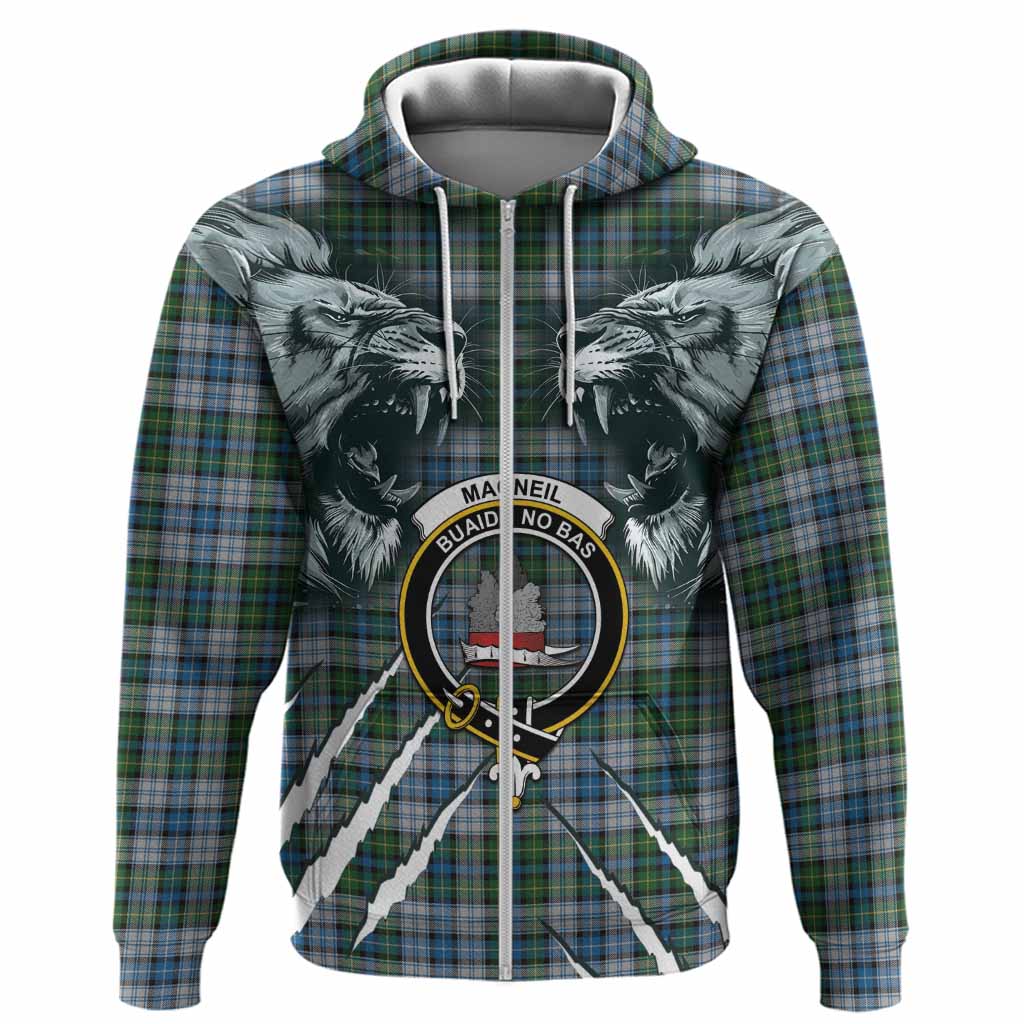 MacNeil (McNeil) Tartan Crest Hoodie Ferocious Lion Style