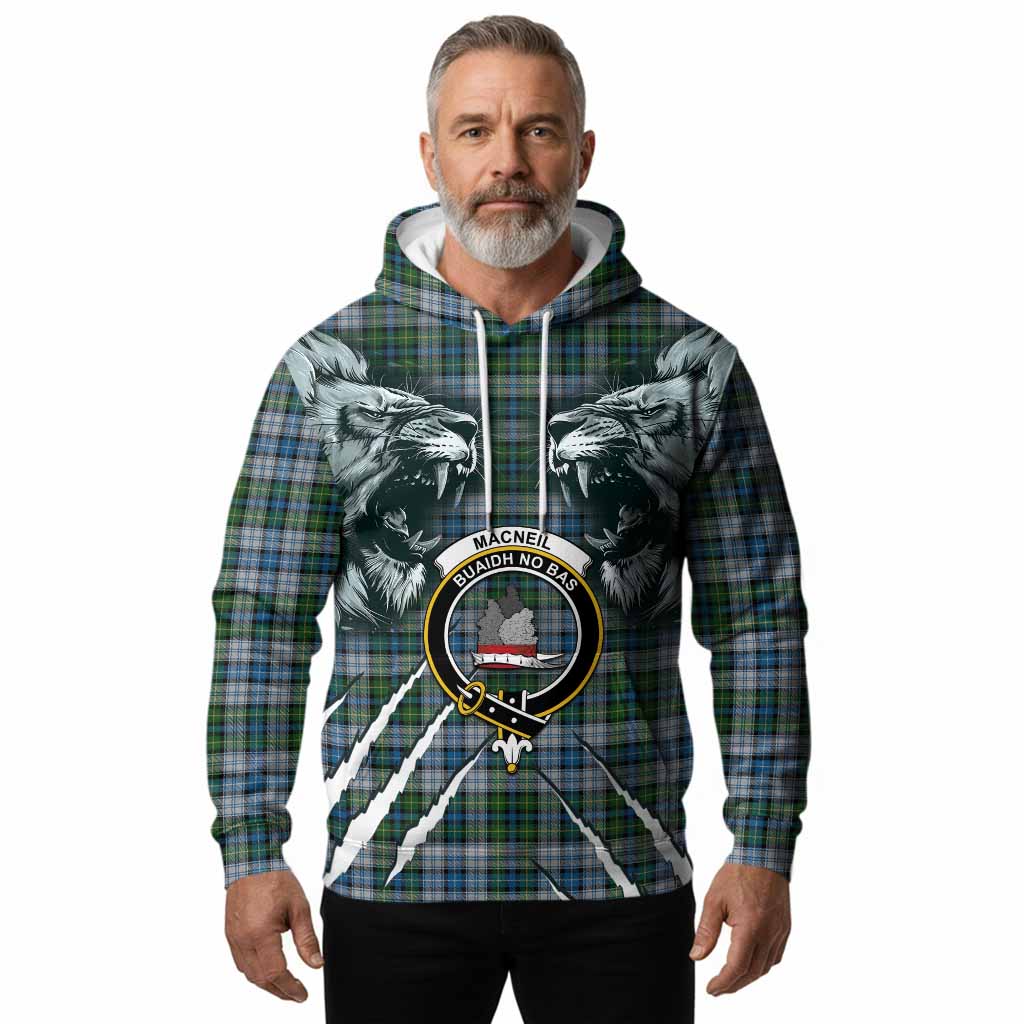 MacNeil (McNeil) Tartan Crest Hoodie Ferocious Lion Style