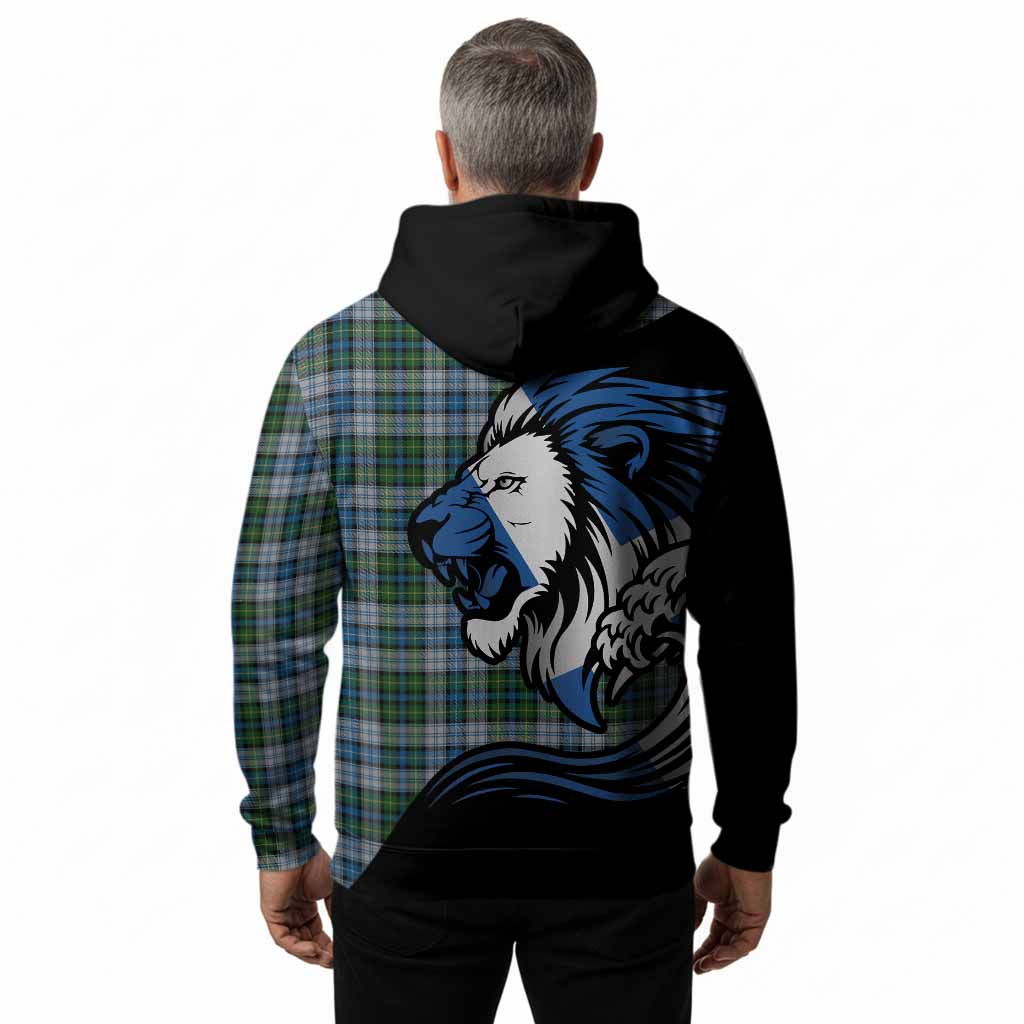 MacNeil (McNeil) Tartan Crest Hoodie Scottish Golden Lions Wave Flow