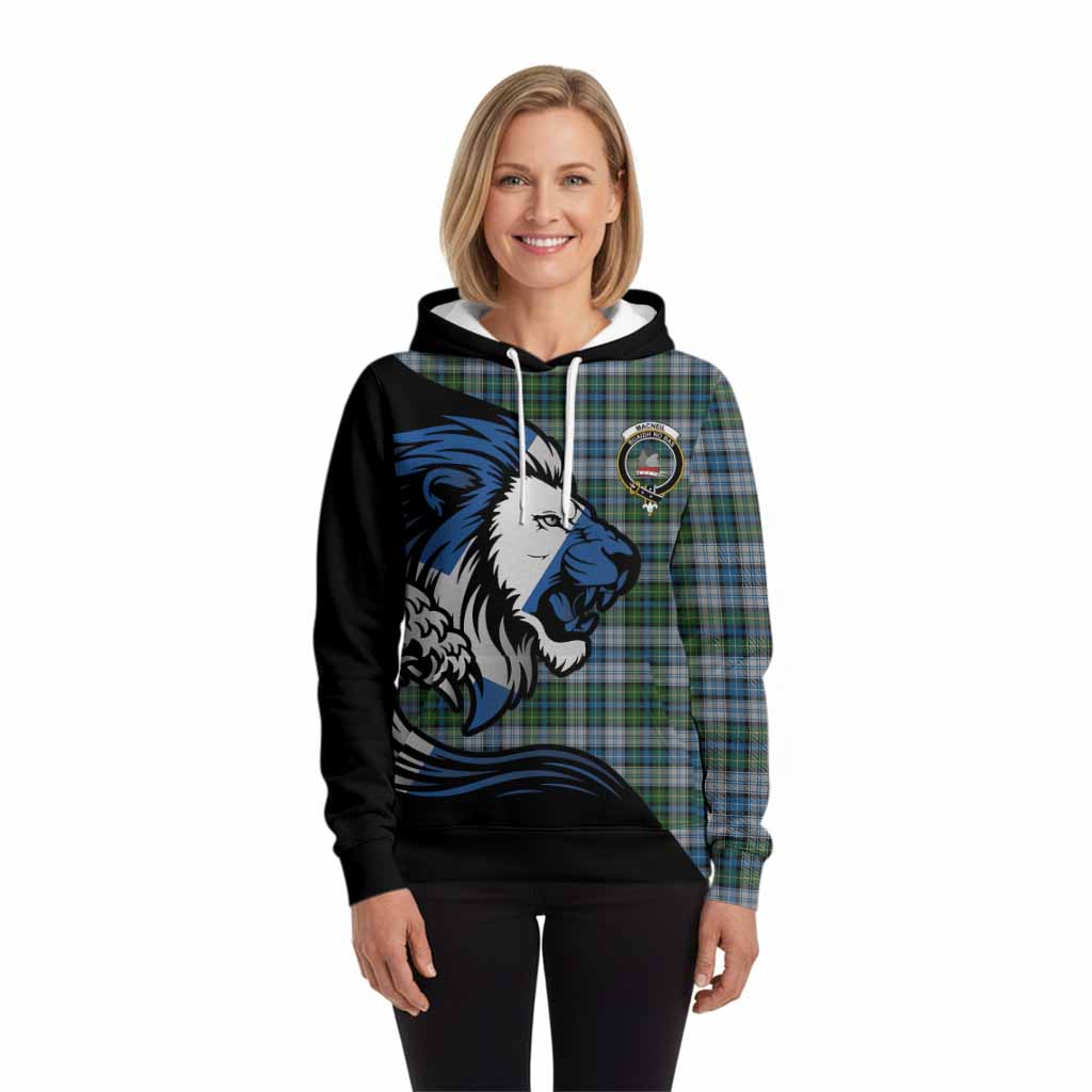 MacNeil (McNeil) Tartan Crest Hoodie Scottish Golden Lions Wave Flow