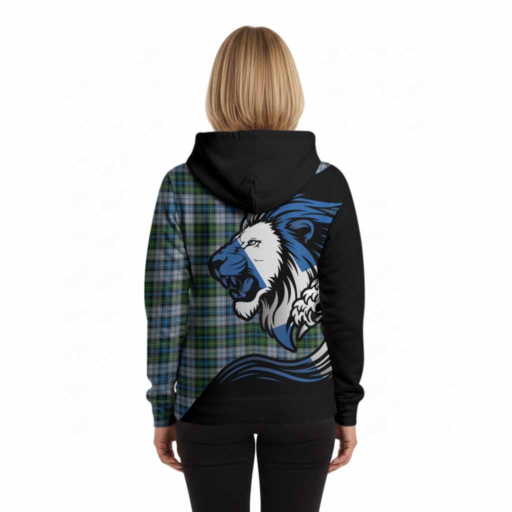 MacNeil (McNeil) Tartan Crest Hoodie Scottish Golden Lions Wave Flow