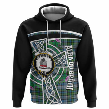 MacNeil (McNeil) Tartan Crest Hoodie Scottish Thistle Celtic Cross Alba Gu Brath