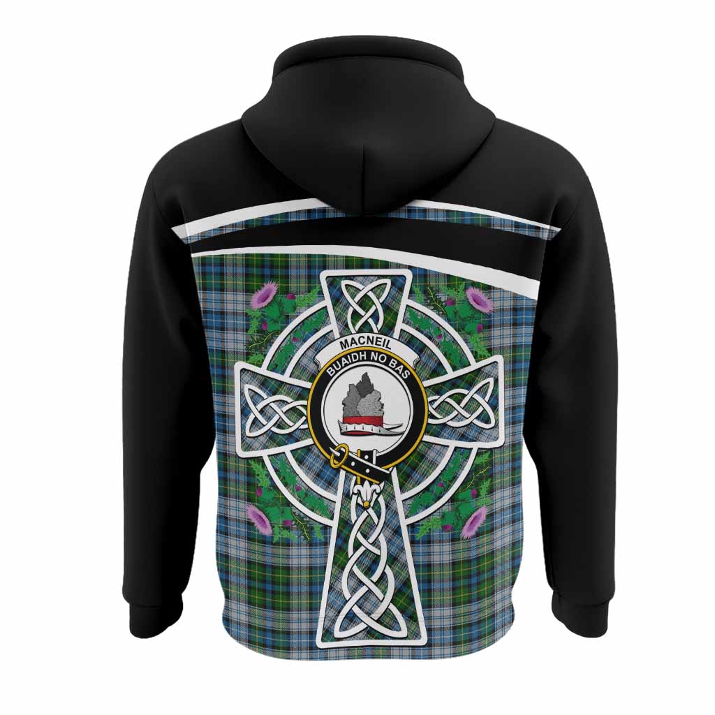 MacNeil (McNeil) Tartan Crest Hoodie Scottish Thistle Celtic Cross Alba Gu Brath