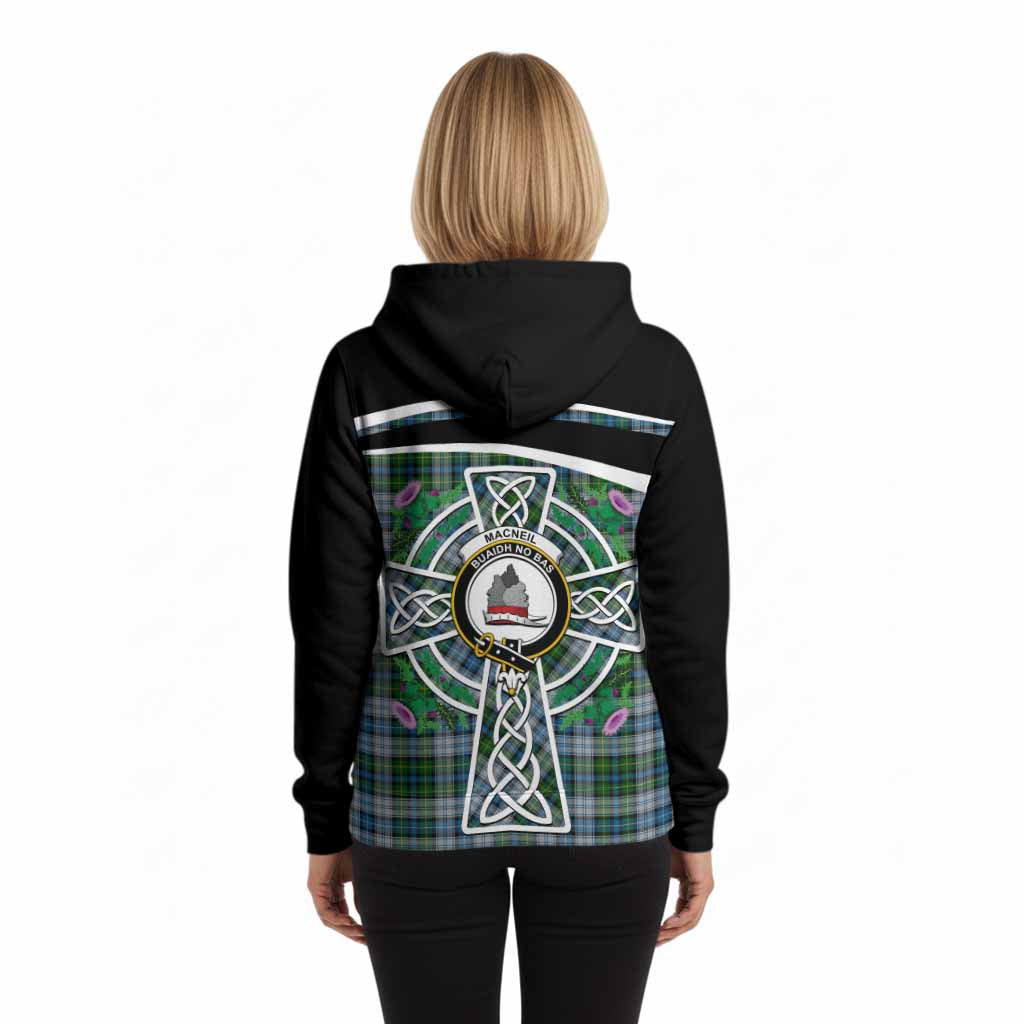 MacNeil (McNeil) Tartan Crest Hoodie Scottish Thistle Celtic Cross Alba Gu Brath