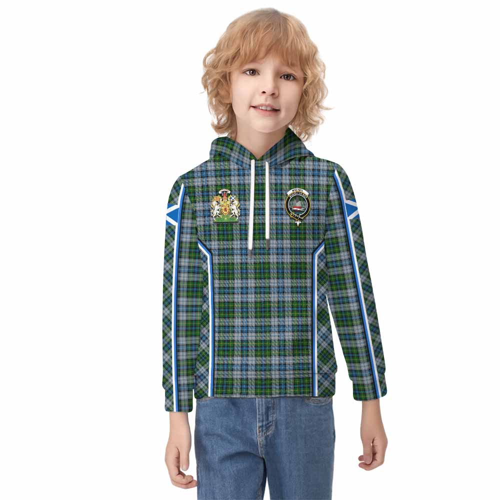 MacNeil (McNeil) Tartan Crest Kid Hoodie Scotland Coat of Arm Flag Style - Tartan Vibes Clothing