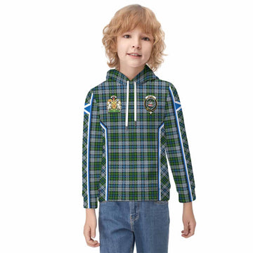 MacNeil (McNeil) Tartan Crest Kid Hoodie Scotland Coat of Arm Flag Style
