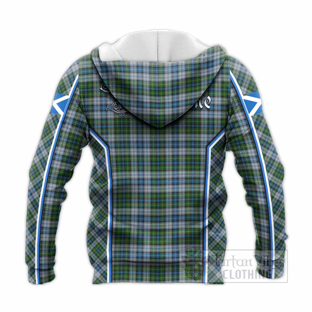 MacNeil (McNeil) Tartan Crest Knitted Hoodie Scotland Coat of Arm Flag Style - Tartan Vibes Clothing