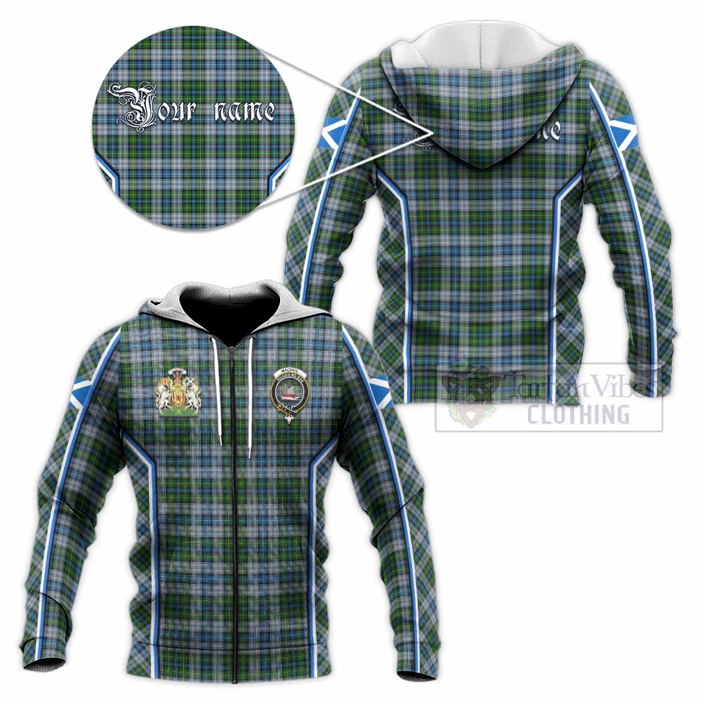 MacNeil (McNeil) Tartan Crest Knitted Hoodie Scotland Coat of Arm Flag Style - Tartan Vibes Clothing