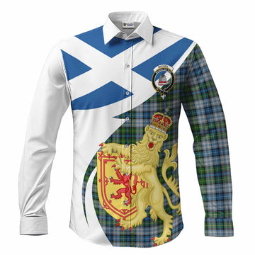 MacNeil (McNeil) Tartan Crest Lion Rampant Long Sleeve Button Shirts Classic Scottish Style Men's Shirt S - Tartan Vibes Clothing