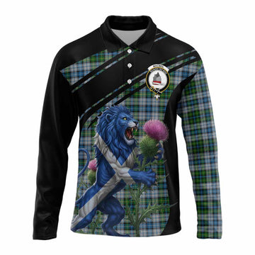 MacNeil (McNeil) Tartan Crest Long Sleeve Button Shirts Scottish Lion Rampant Thistle