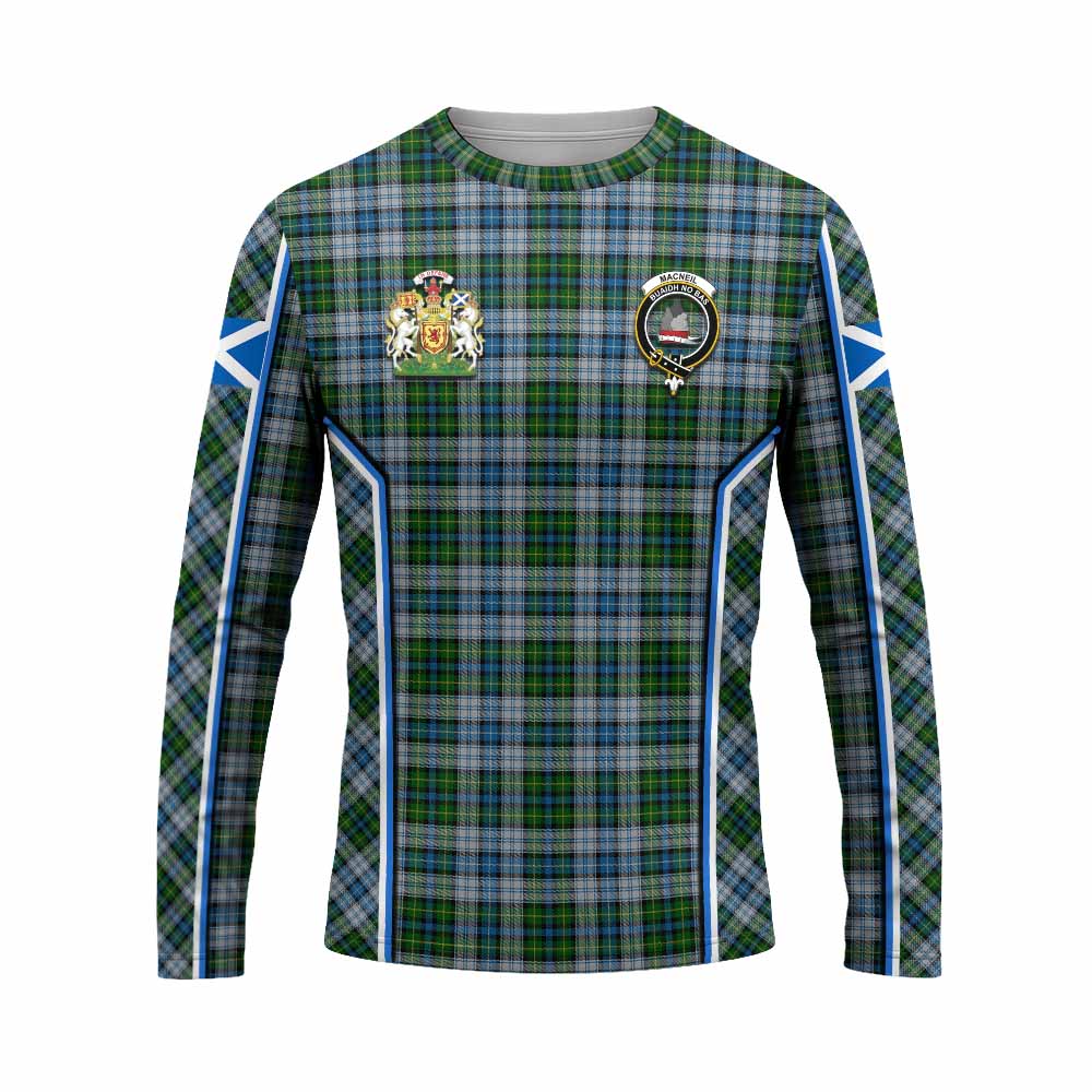MacNeil (McNeil) Tartan Crest Long Sleeve T-Shirt Scotland Coat of Arm Flag Style - Tartan Vibes Clothing