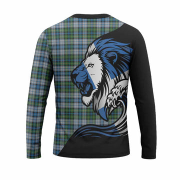 MacNeil (McNeil) Tartan Crest Long Sleeve T-Shirt Scottish Golden Lions Wave Flow