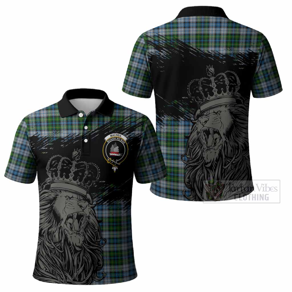 MacNeil (McNeil) Tartan Crest Polo Shirt Crowned Lion Heritage Style