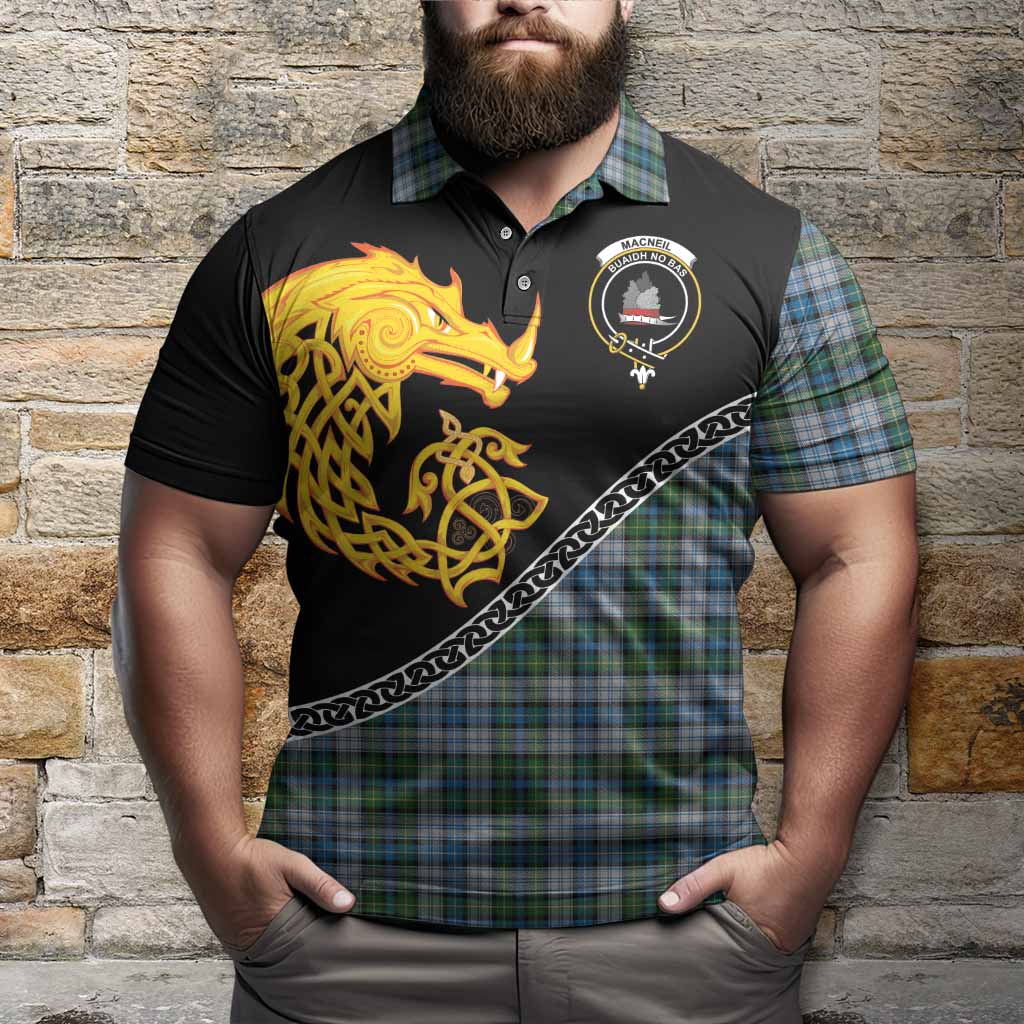 MacNeil (McNeil) Tartan Crest Polo Shirt Legendary Dragon Knot Half Style