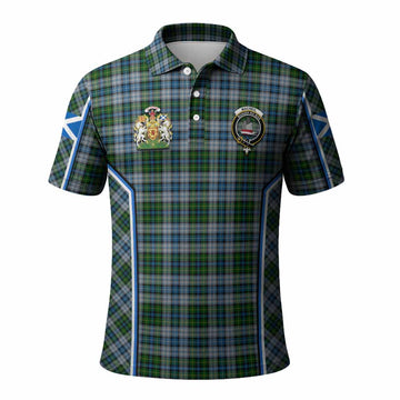 MacNeil (McNeil) Tartan Crest Polo Shirt Scotland Coat of Arm Flag Style