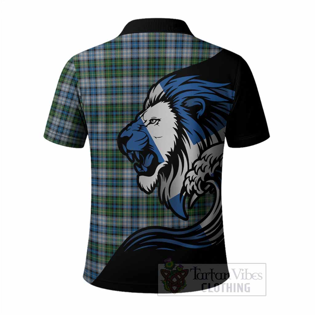 MacNeil (McNeil) Tartan Crest Polo Shirt Scottish Golden Lions Wave Flow