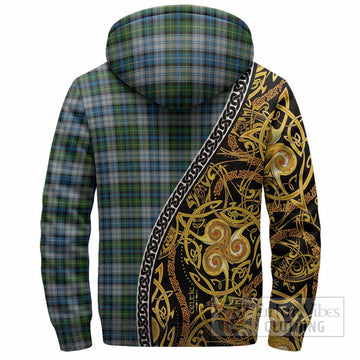 MacNeil (McNeil) Tartan Crest Sherpa Hoodie Celtic Knot and Triple Trickle Spiral Symbols