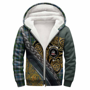 MacNeil (McNeil) Tartan Crest Sherpa Hoodie Scottish Triskele Celtic