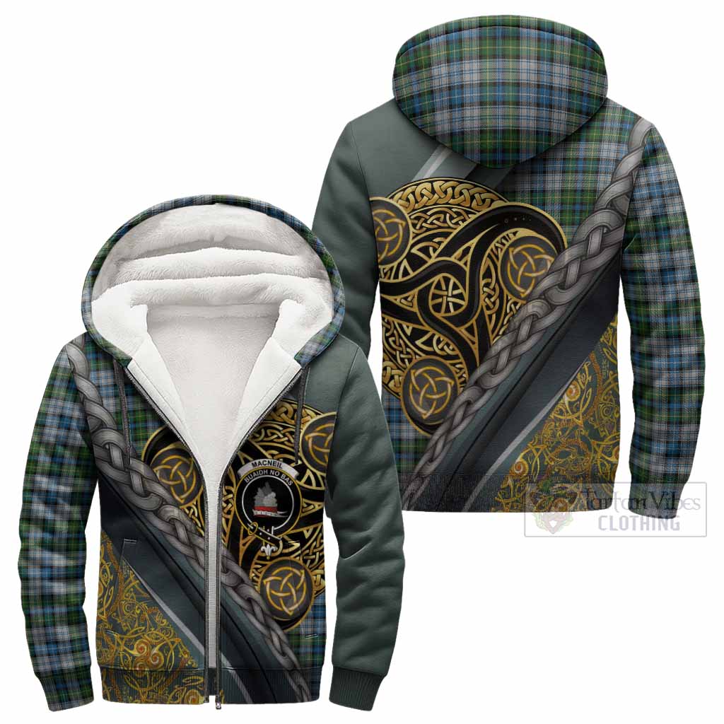 MacNeil (McNeil) Tartan Crest Sherpa Hoodie Scottish Triskele Celtic