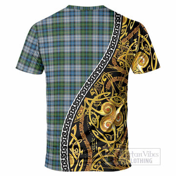 MacNeil (McNeil) Tartan Crest T-Shirt Celtic Knot and Triple Trickle Spiral Symbols