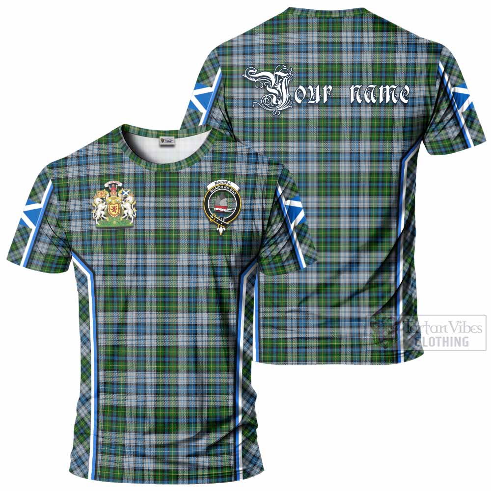MacNeil (McNeil) Tartan Crest T-shirt Scotland Coat of Arm Flag Style - Tartan Vibes Clothing
