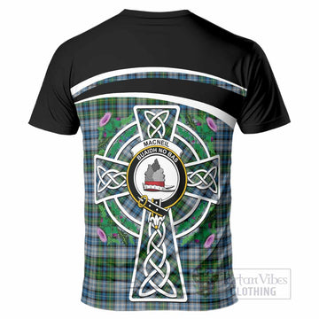 MacNeil (McNeil) Tartan Crest T-Shirt Scottish Thistle Celtic Cross Alba Gu Brath