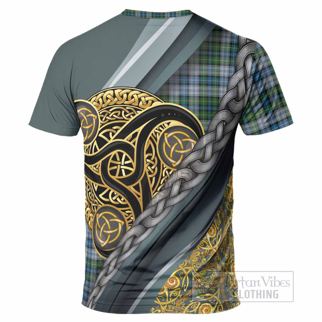 MacNeil (McNeil) Tartan Crest T-Shirt Scottish Triskele Celtic