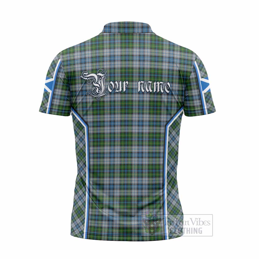 MacNeil (McNeil) Tartan Crest Zipper Polo Shirt Scotland Coat of Arm Flag Style - Tartan Vibes Clothing