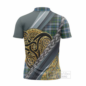 MacNeil (McNeil) Tartan Crest Zipper Polo Shirt Scottish Triskele Celtic