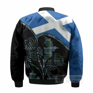 MacNeil (McNeil) Tartan Family Crest Bomber Jacket Scotland Thistle Floral Flag Style