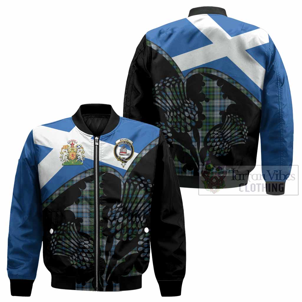 MacNeil (McNeil) Tartan Family Crest Bomber Jacket Scotland Thistle Floral Flag Style