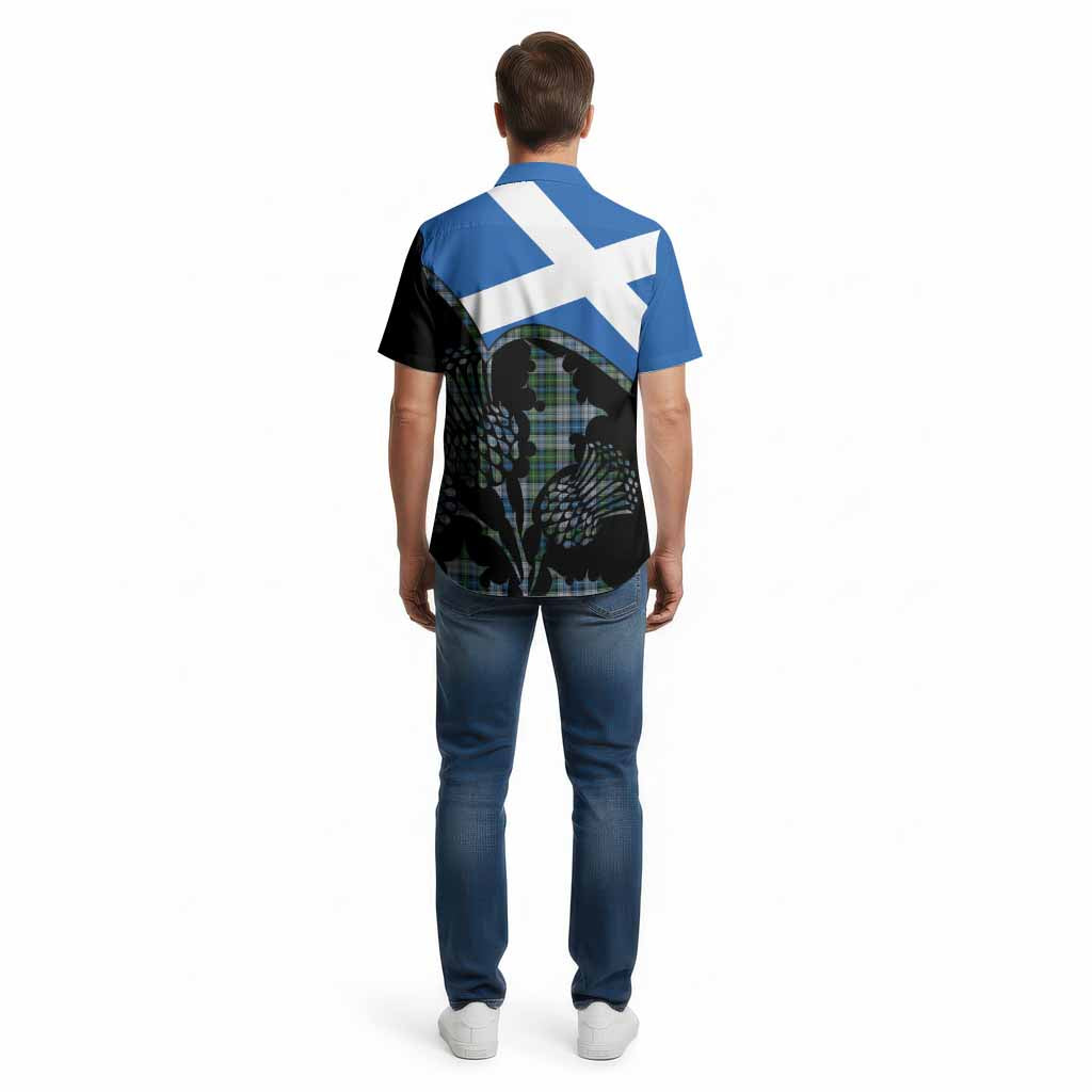 MacNeil (McNeil) Tartan Family Crest Cotton Hawaiian Shirt Scotland Thistle Floral Flag Style