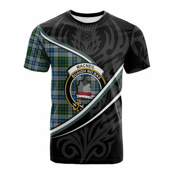 MacNeil (McNeil) Tartan Family Crest Cotton T-shirt Celtic Scottish Thistle Floral