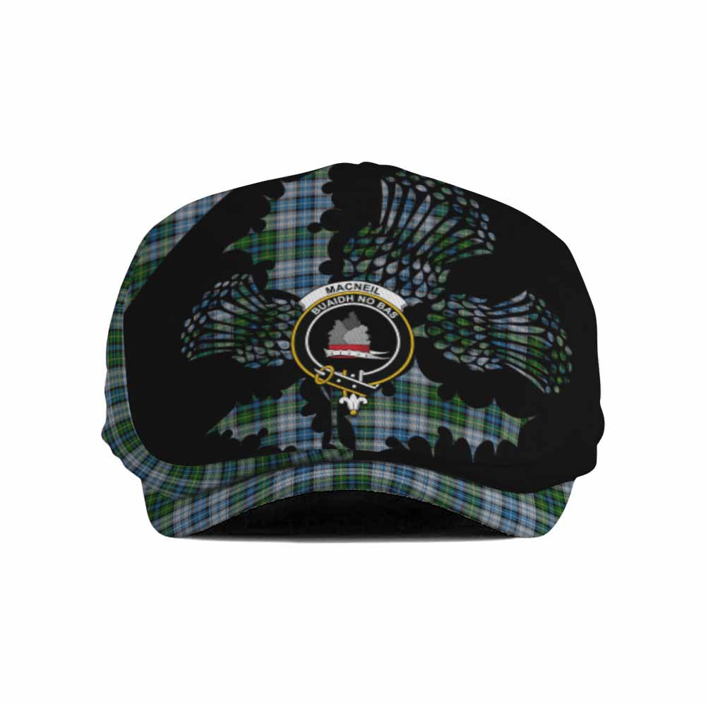 MacNeil (McNeil) Tartan Family Crest Flat Cap, Jeff Cap Scotland Thistle Floral