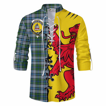 MacNeil (McNeil) Tartan Family Crest Ghillie Kilt Shirt Lion Rampant Honor