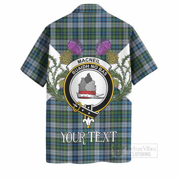 MacNeil (McNeil) Tartan Family Crest Hawaiian Shirt Scottish Burns Night Thistle Floral