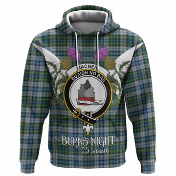 MacNeil (McNeil) Tartan Family Crest Hoodie Scottish Burns Night Thistle Floral