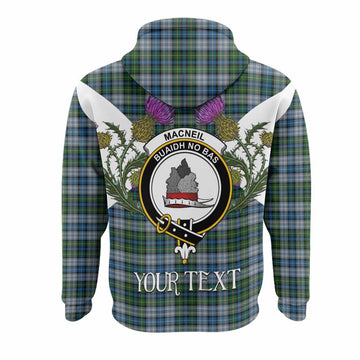 MacNeil (McNeil) Tartan Family Crest Hoodie Scottish Burns Night Thistle Floral