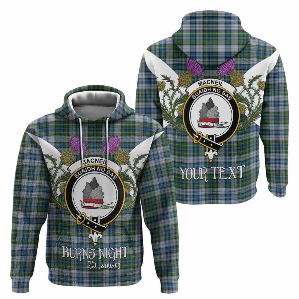 MacNeil (McNeil) Tartan Family Crest Hoodie Scottish Burns Night Thistle Floral