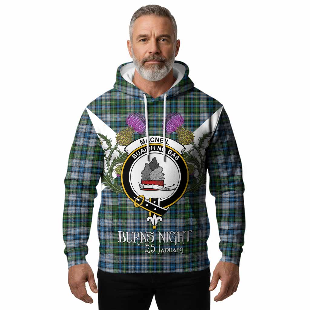 MacNeil (McNeil) Tartan Family Crest Hoodie Scottish Burns Night Thistle Floral