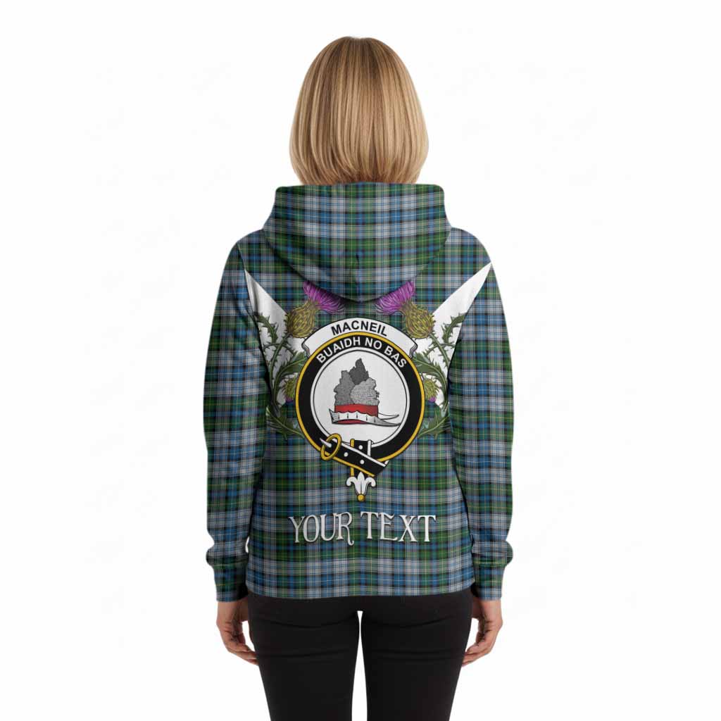 MacNeil (McNeil) Tartan Family Crest Hoodie Scottish Burns Night Thistle Floral