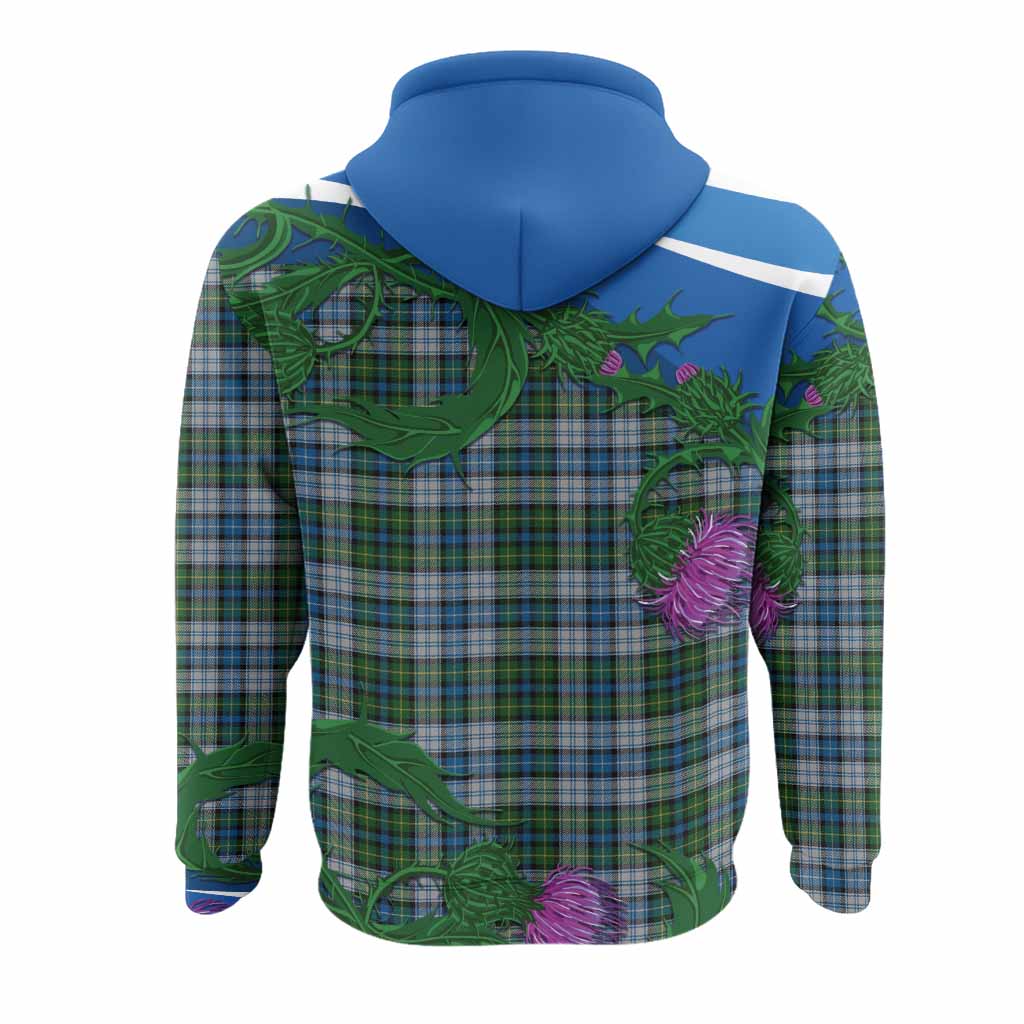 MacNeil (McNeil) Tartan Family Crest Hoodie Thistle in Minimalism