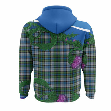 MacNeil (McNeil) Tartan Family Crest Hoodie Thistle in Minimalism